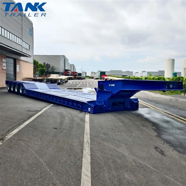 4-axis Detachable Hydraulic Gooseneck Lowbed Semi-trailer factory